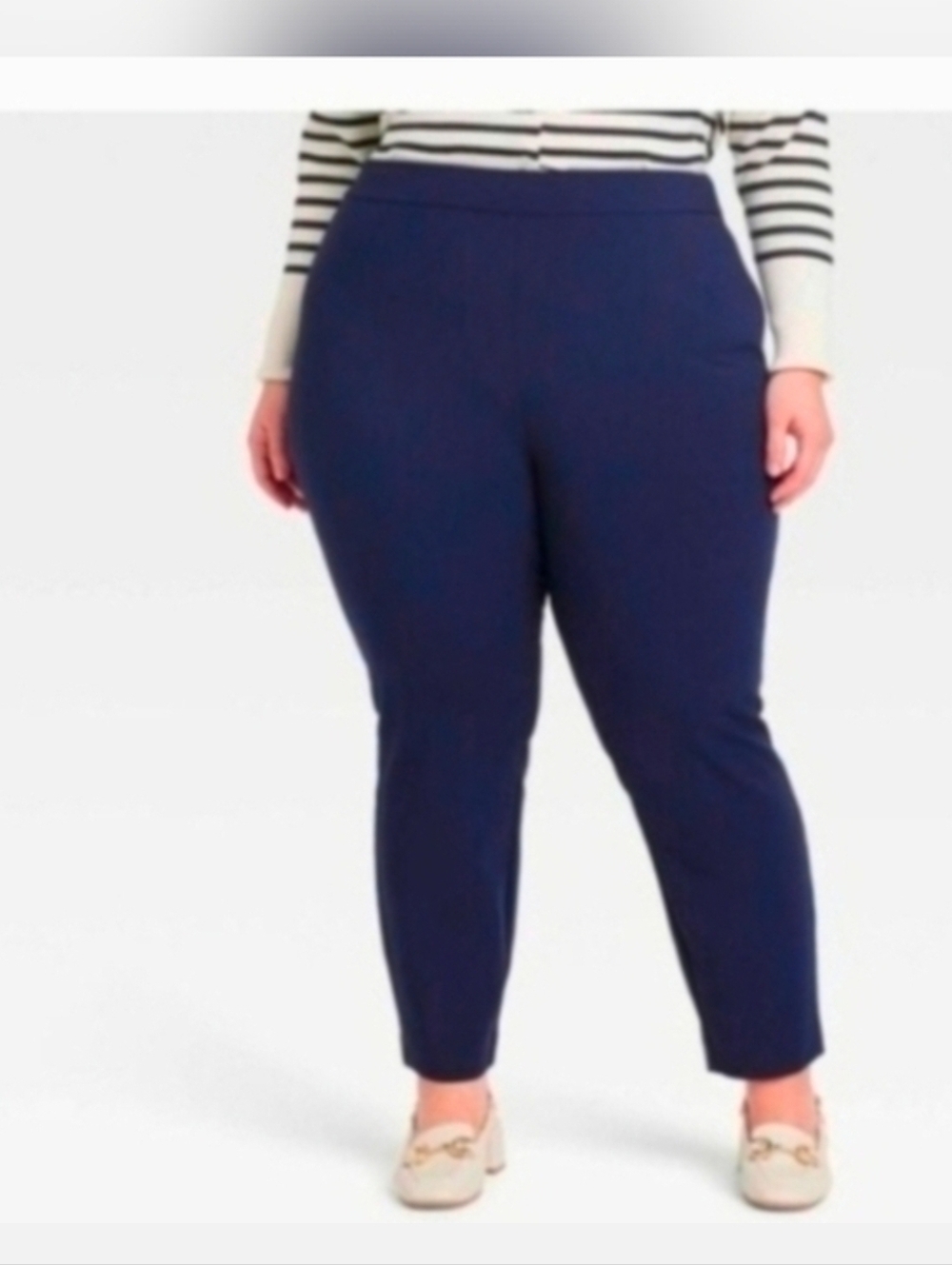 A New Day Women's Long High-Rise Skinny Ankle Pull-On Pants, Navy Size 16